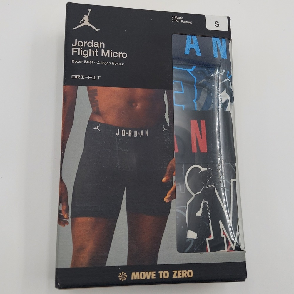 Jordan Boxer Brief Mens S Midnight Navy Brand New 2 Pack Flight Micro Dri-FIT